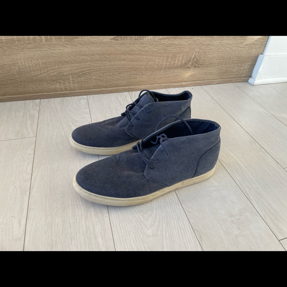 Alfani Mens Kenny Plain Toe Chukka Boots Navy
